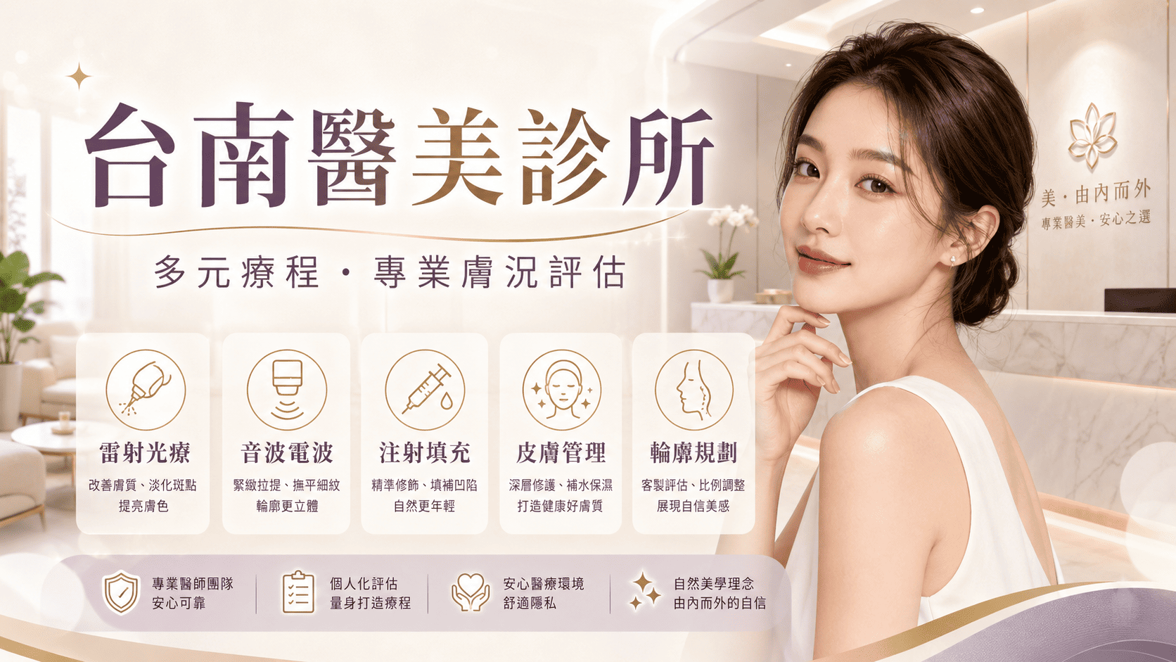 想找台南醫美診所時，許多人會先比較療程項目、醫師背景、設備種類
